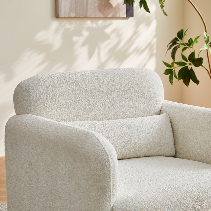 Tissu en velours de 34 po simple avec support lombaire ergonomique pour le salon et le bureau - conception simple, configuration de structure stable, position assise confortable