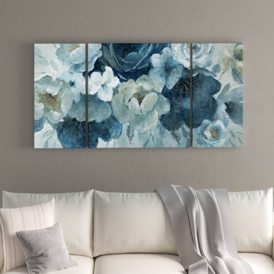 " Blue On Blue " 3 - Pieces Painting Print