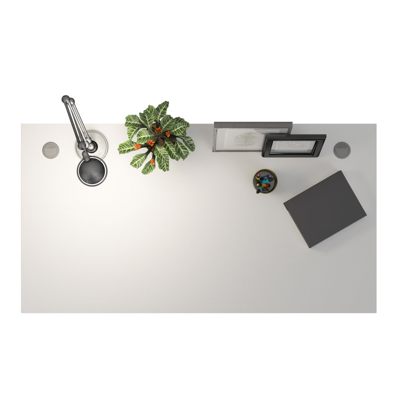 Prima Adjustable Standing Desk, White, White