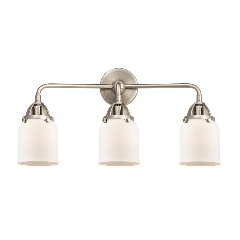 Shauna 3 - Light Vanity Light, Matte White, LED, Brushed Satin Nickel