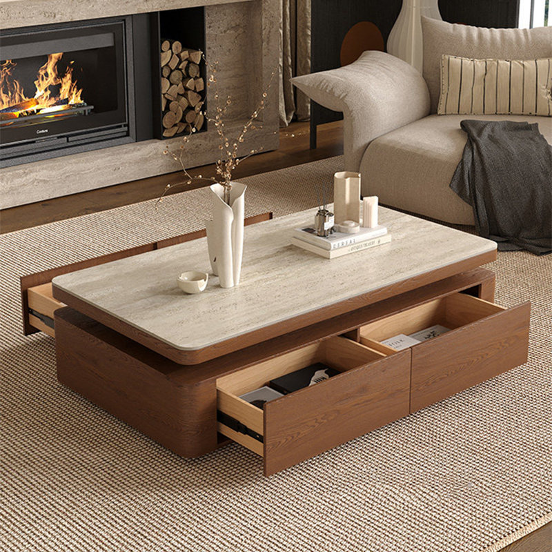 Table basse rectangulaire en pierre de style médiéval, H 15,7 po x L 39,4 po x l 19,7 po