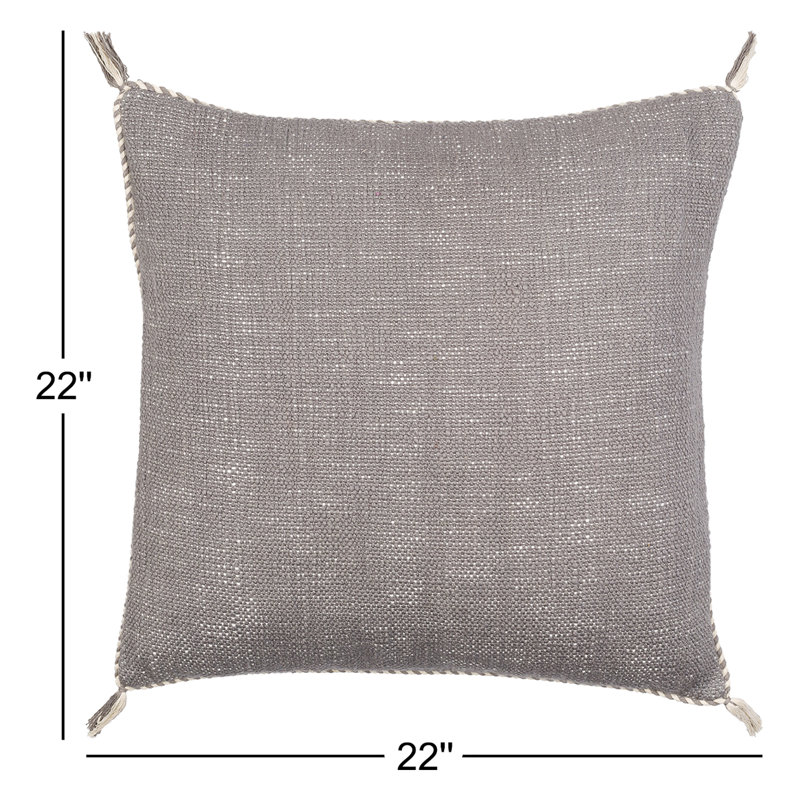 Housse et insert de coussin en coton Tenor, H 22 po x l 22 po, Duvet, Crème / Noir