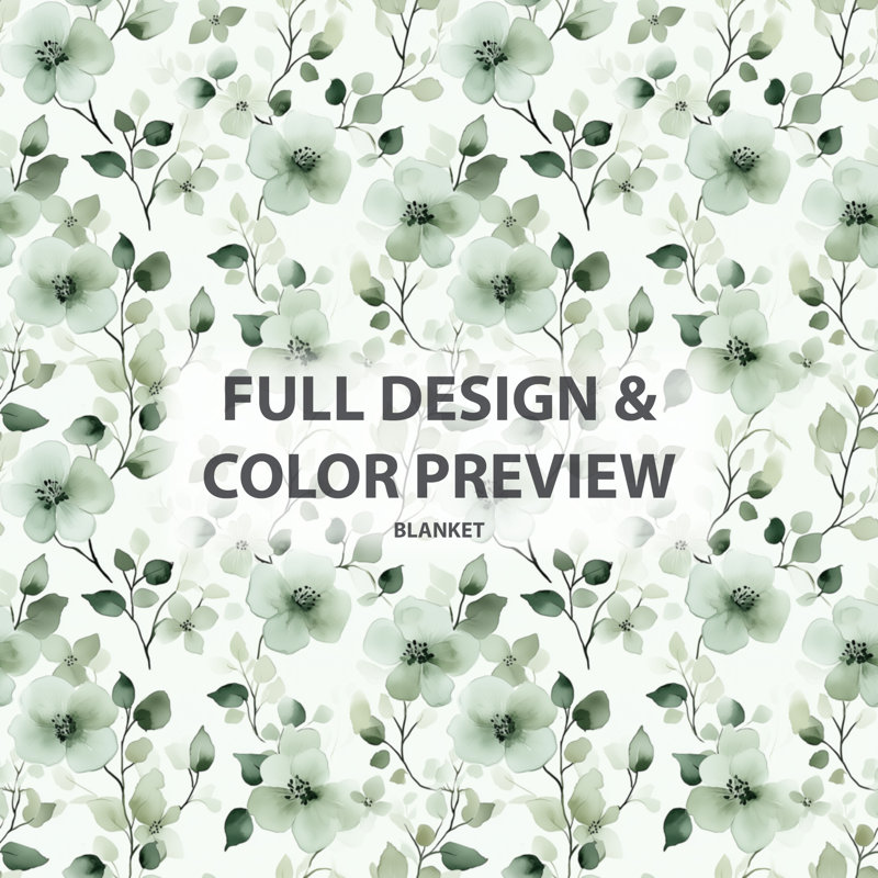 Willow Green Blooms – Floral Soft Blanket, Rustic Plush Throw