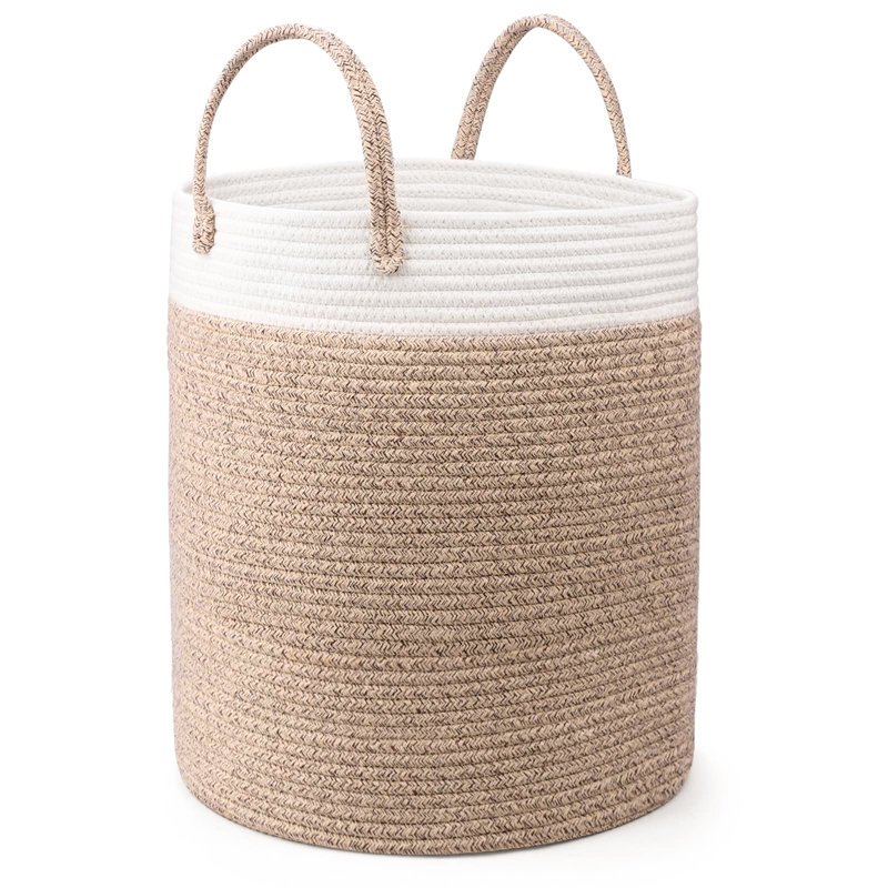 Fabric Laundry Hamper with Handles, Khaki