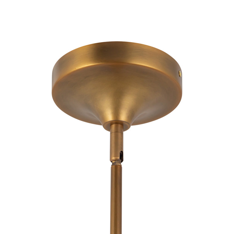 Reese 41-in Urban Bronze Dimmable LED Chandelier with Amber Glass, Vintage Brass/Amber Glass