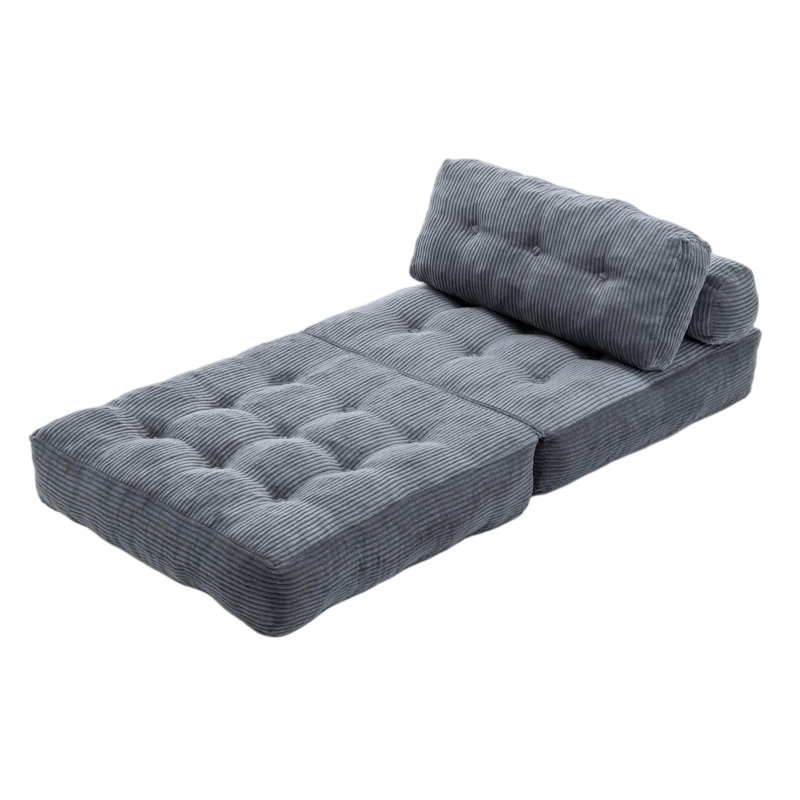 Fauteuil à billes en velours côtelé Compression, Gris