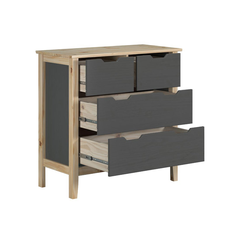 Leonit 4 - Drawer Chest of Drawers, Grey/Natural