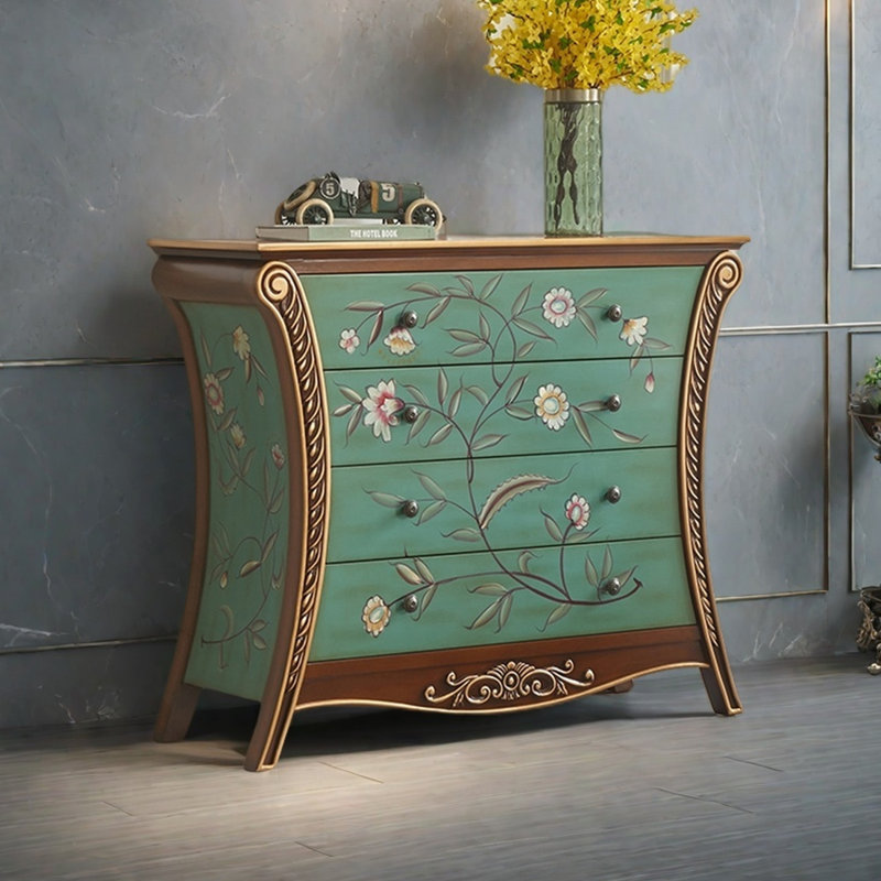 Country style painted drawer accent cabinet