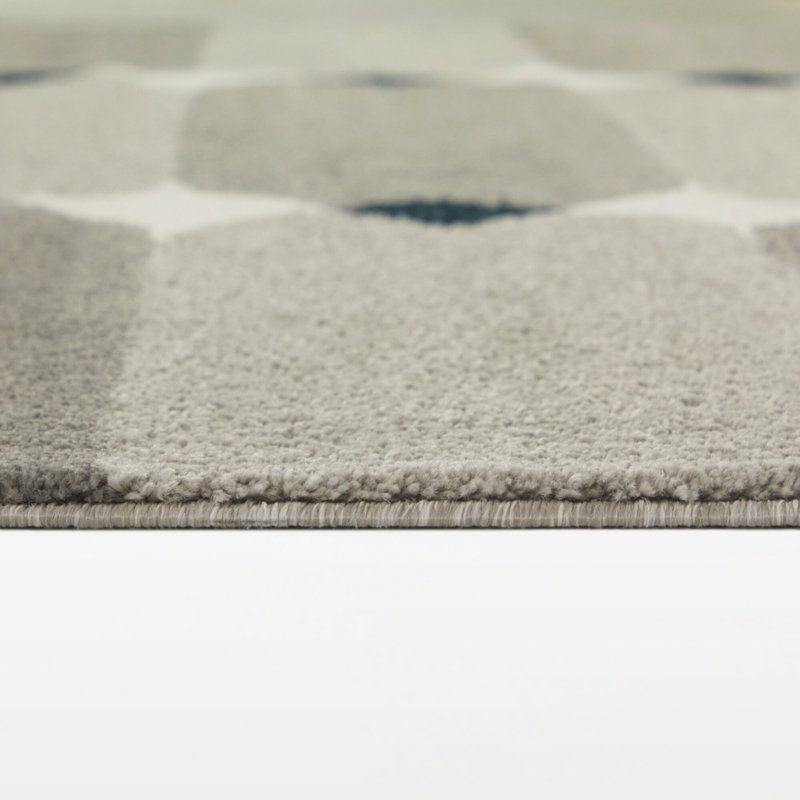 Cagnie Dark Grey/Light Grey Southwest Modern Area Rug, Rectangle 7'10" x 10'