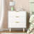 3-drawer Nightstand 23.6'' W White Beside Table