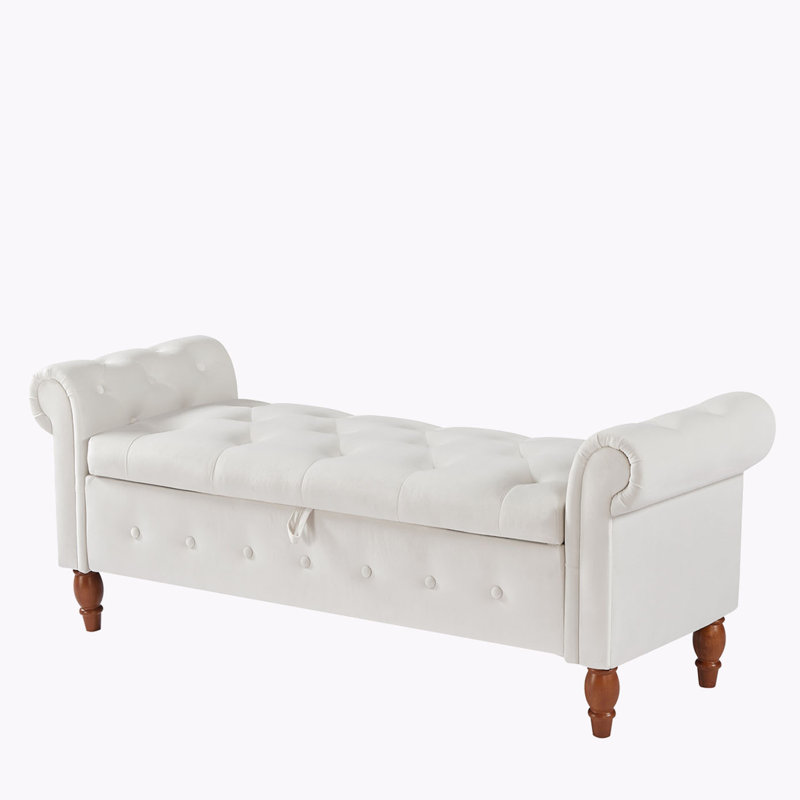 Banc de rangement rabattable, Beige 1