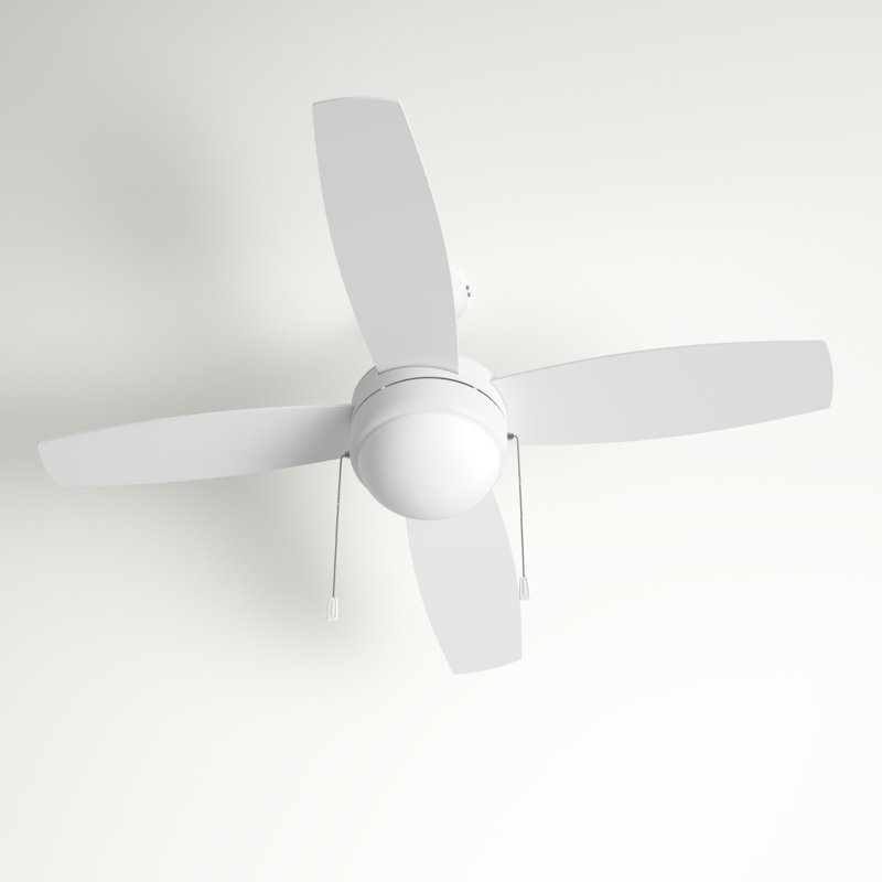 52'' Ceiling Fan with Light Kit, White