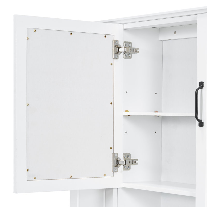 Armoire-miroir moderne 36 po avec beaucoup de rangement dissimulé et tablettes réglables, Blanc
