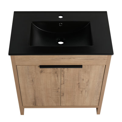 Meuble-lavabo autoportant avec lavabo en céramique