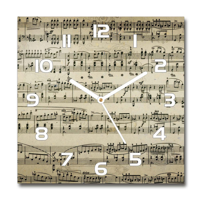 Harjun Glass Wall Clock, White/Black/Brown