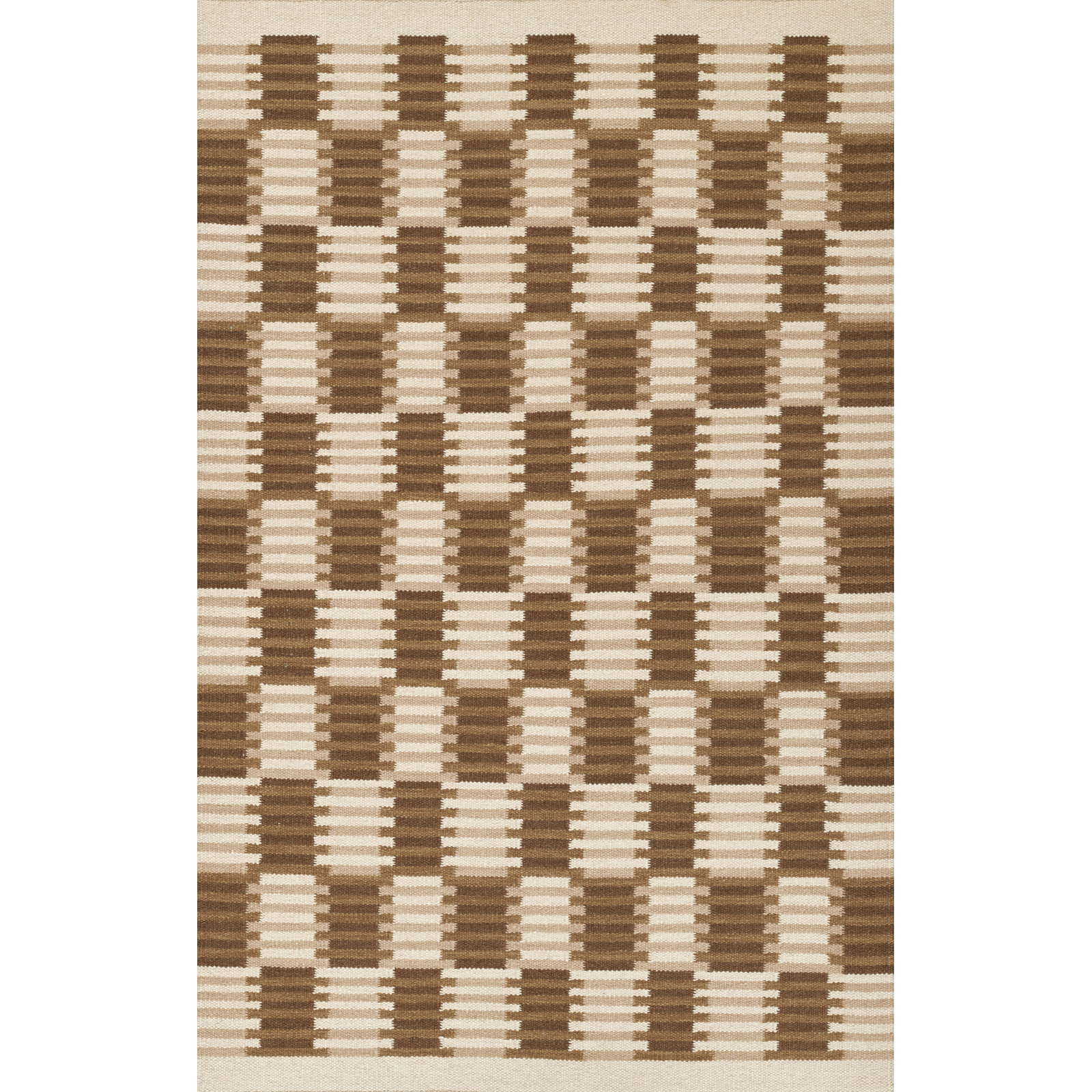 Freya Hand-Woven Checkered Wool Rug, Rectangle 9' x 12'