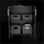 Base de rangement avec 4 roulettes, 2 portes doubles et 2 tablettes, noir | Moderne | Mélamine