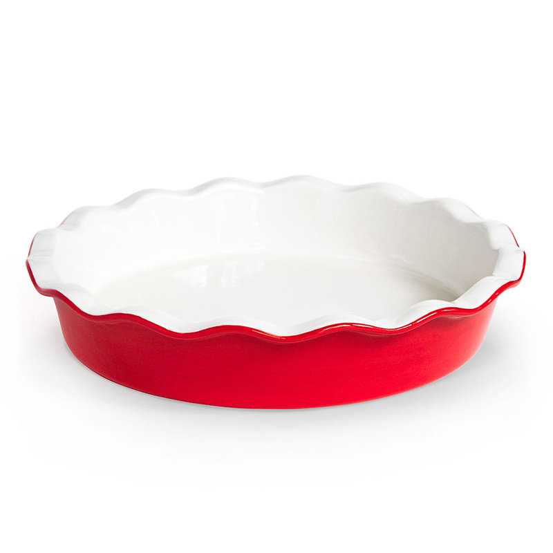 Kook Nonstick Ceramic Pie Pan, Cherry