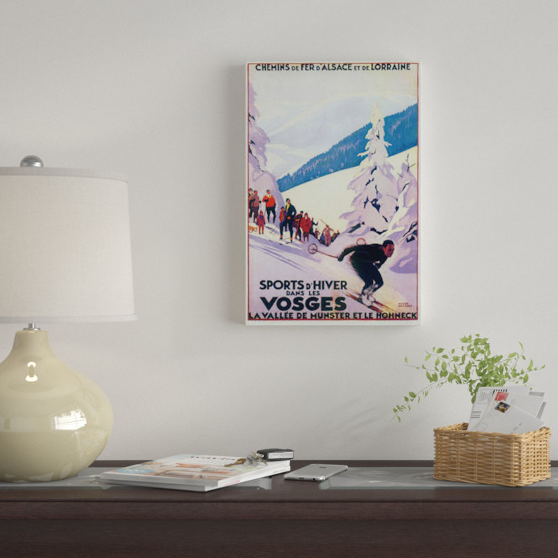 «Skiing III», impression sur toile, H 12 po x l 8 po x P 0,75 po, Toile tendue, Pas de tapis