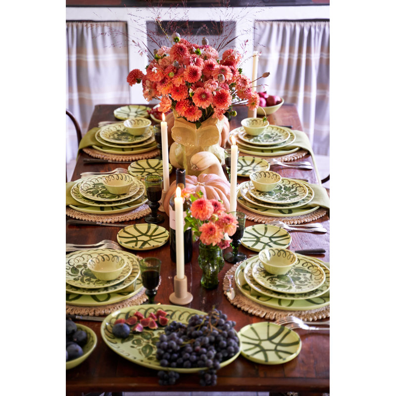 Amalfi Dessert Plate - Mustard - 9.1", Lime