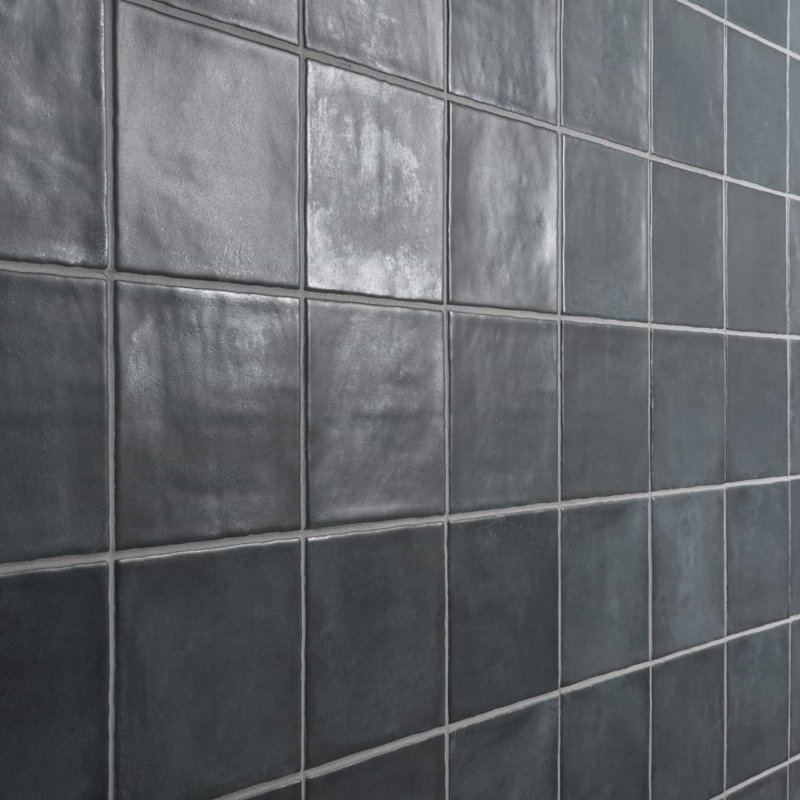 Paula Purroy Talia 5x5 Matte Ceramic Tile, Steel Blue