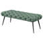 Banc Lila, siège en mousse, tissu touffeté vert sarcelle, pieds noirs de 47 po-129099807