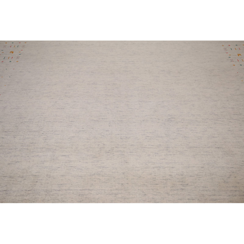 Tapis tribal ivoire Gabbeh 9 x 12
