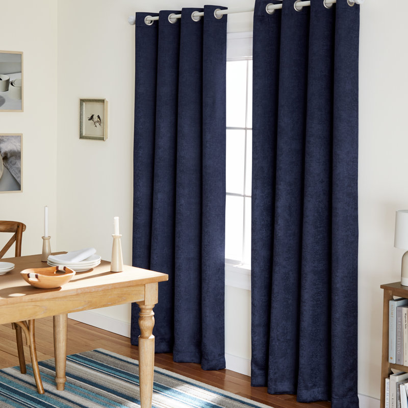 Phillipa Thermal Room Darkening Curtain, Navy Blue, 52" W x 84" L
