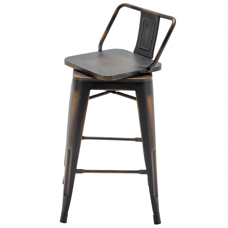 Tauber Swivel Counter Stool, Counter Stool (24” Seat Height), Black