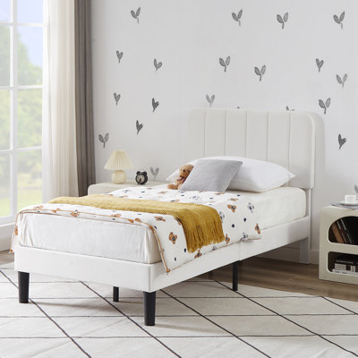 Auxter Upholstered Platform Bed Frame with Adjustable Headboard No Box Spring Needed