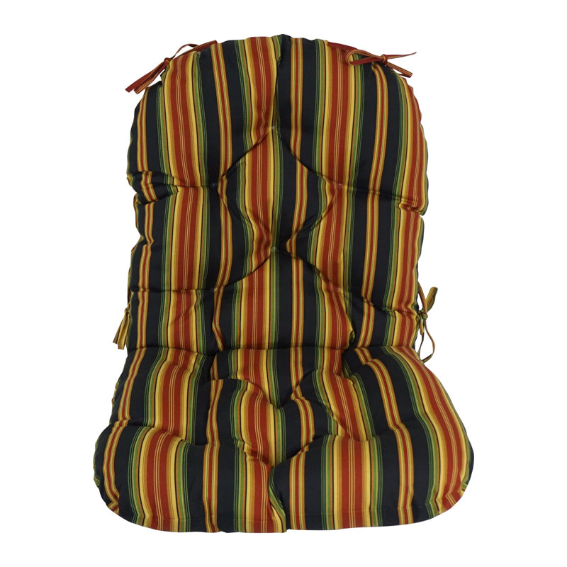 Outdoor 6'' Seat / Back Cushion, Lyndhurst Raven Stripe