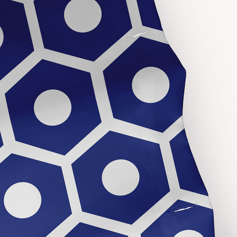 Joshi Geometric Shower Curtain, Royal Blue