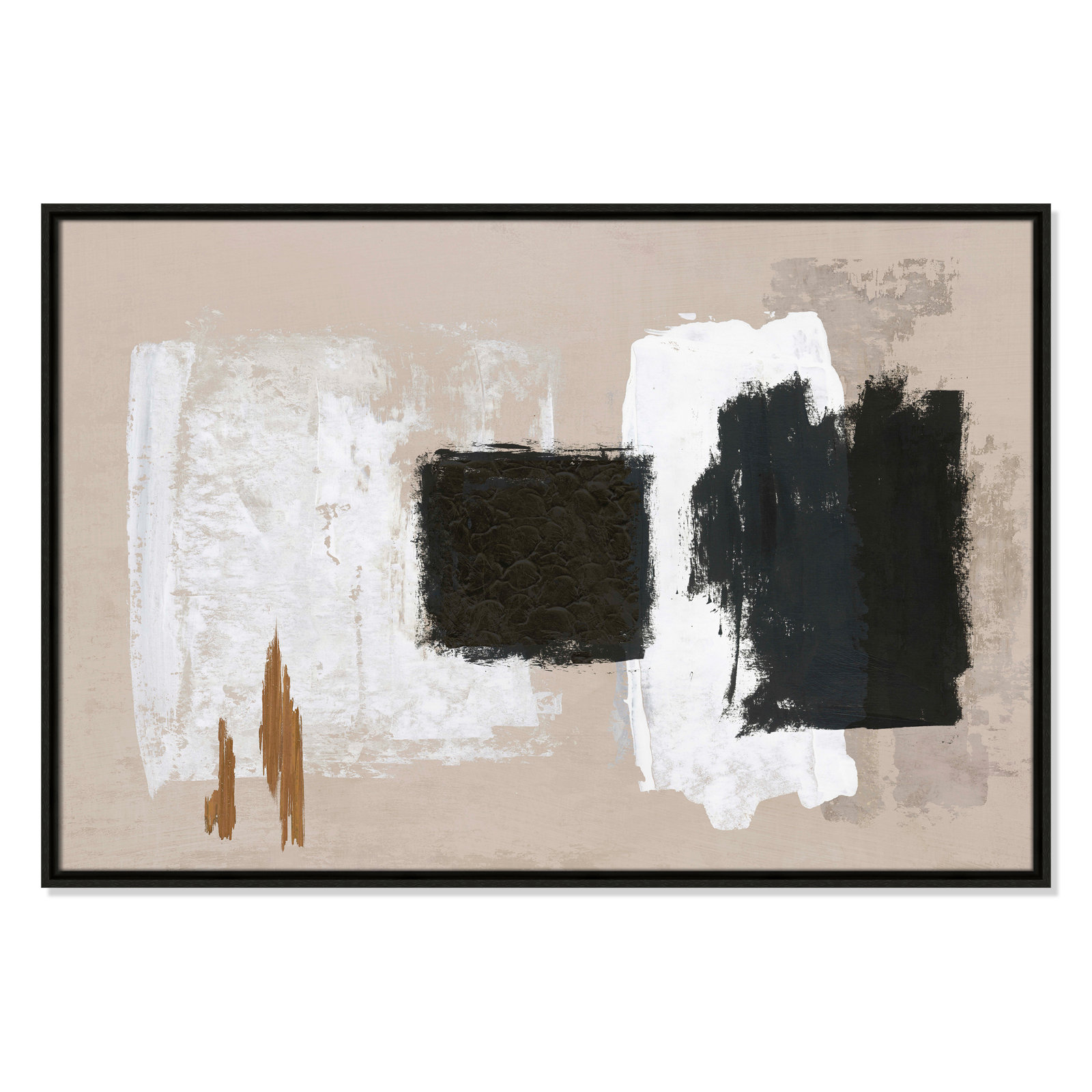 Imone "Golden Slate" Painting, 25.5" H x 37.5" W, Espresso