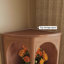 Armoire de coin en bois de noyer clair