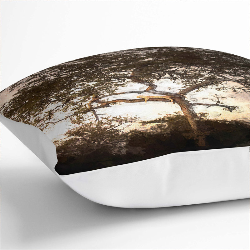 Leopard Siesta Cushion with Filling, White, 55cm H x 55cm W x 20cm D