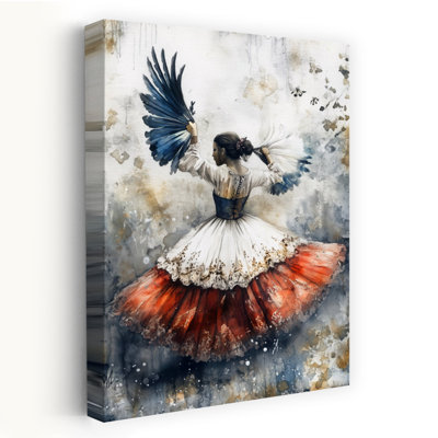 «Graceful Dance Of Feathers», art mural élégant et romantique