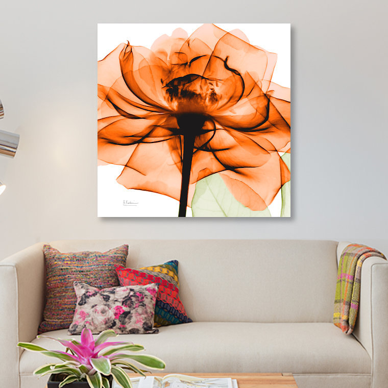 «Rose», reproduction d'impression sur toile, H 26 po x l 26 po x P 1,5 po, Toile tendue, Pas de tapis