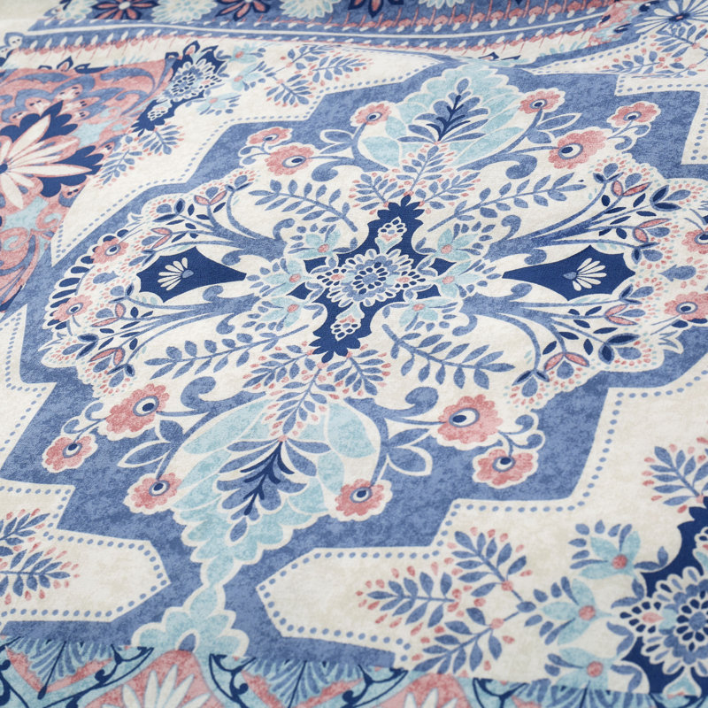 Boho Patchwork Duvet Cover Set with Pillowcases, Kingsize - 2 Standard Pillowcases