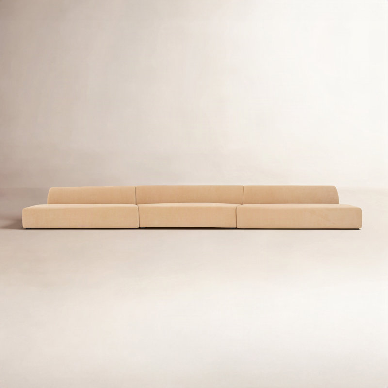 Naomi Modular Sectional, Yellow Polyester
