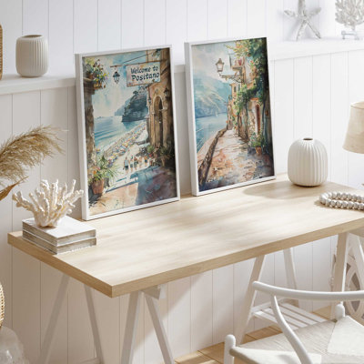 «Coastal Greeting», ensemble de 2 pièces encadrées par Azure Artisanal Studio