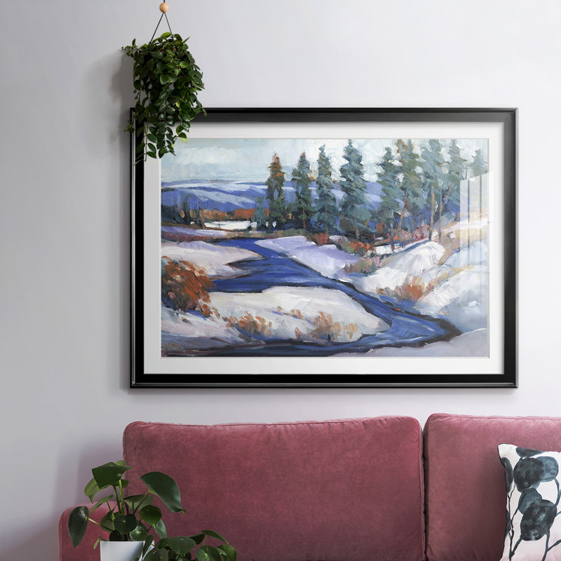 «First Snow I», reproduction d'art sur papier, Noir, H 27 po x l 39 po x P 1,5 po