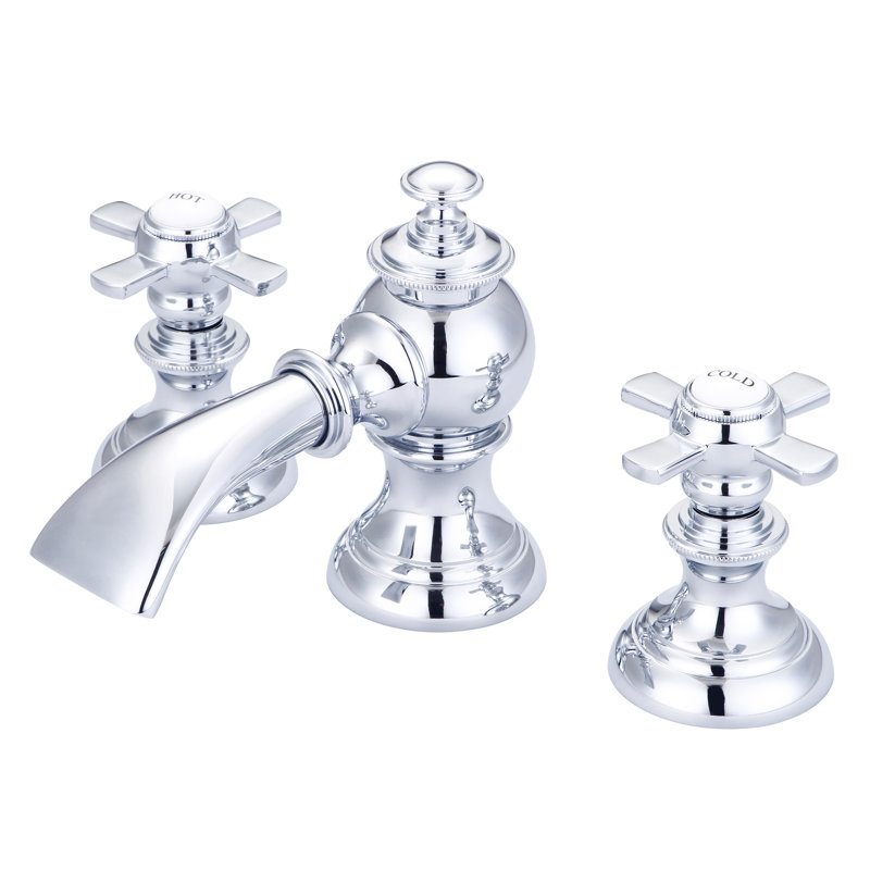 Erath 2-handle Bathroom Faucet with Drain Assembly, Chrome, Flat Cross