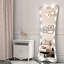 Miroir pleine grandeur avec lumières, miroir de meuble-lavabo complet avec 3 modes de couleur, miroir de plancher