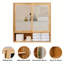 Bamboo Bathroom Cabinet With Mirror, Wall Mounted, Vanity Storage, Over Toilet, 2 Sliding Doors