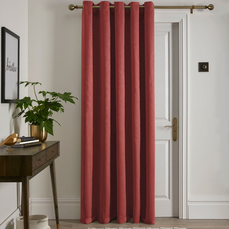 Strata Room Darkening Curtain, 1, Terracotta, Width 168 x Drop 214 cm