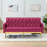 Zineta 67'' Velvet Sleeper Sofa