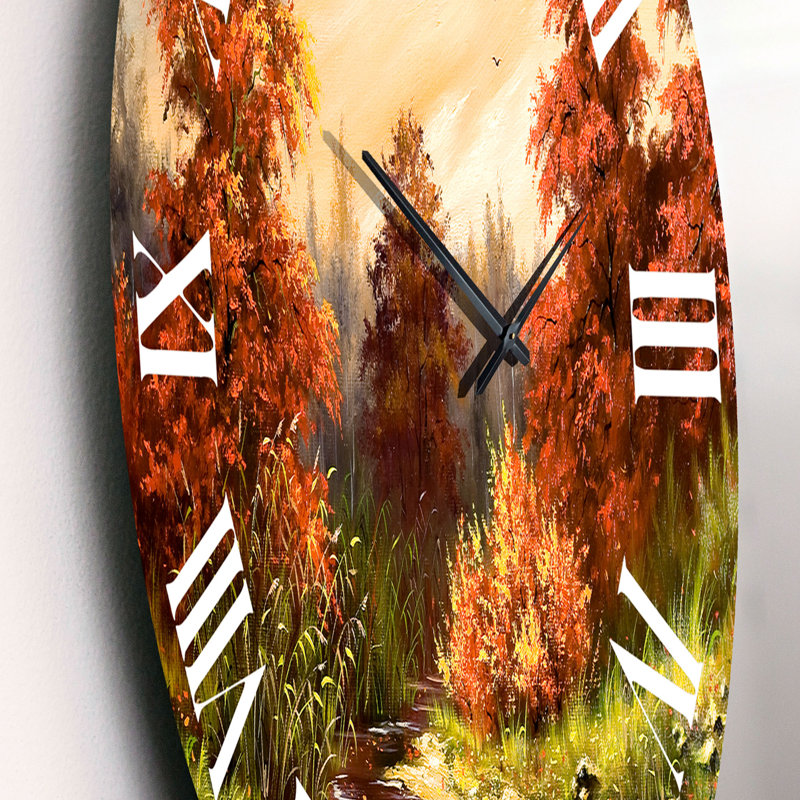 Horloge murale «The Wood River On A Decline In An Orange», Petit
