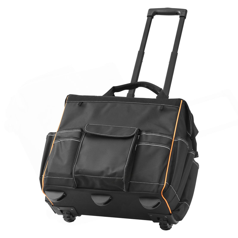 Rolling Tool Bag 25 Pockets Heavy Duty Roller Tool Bag Telescoping Handle
