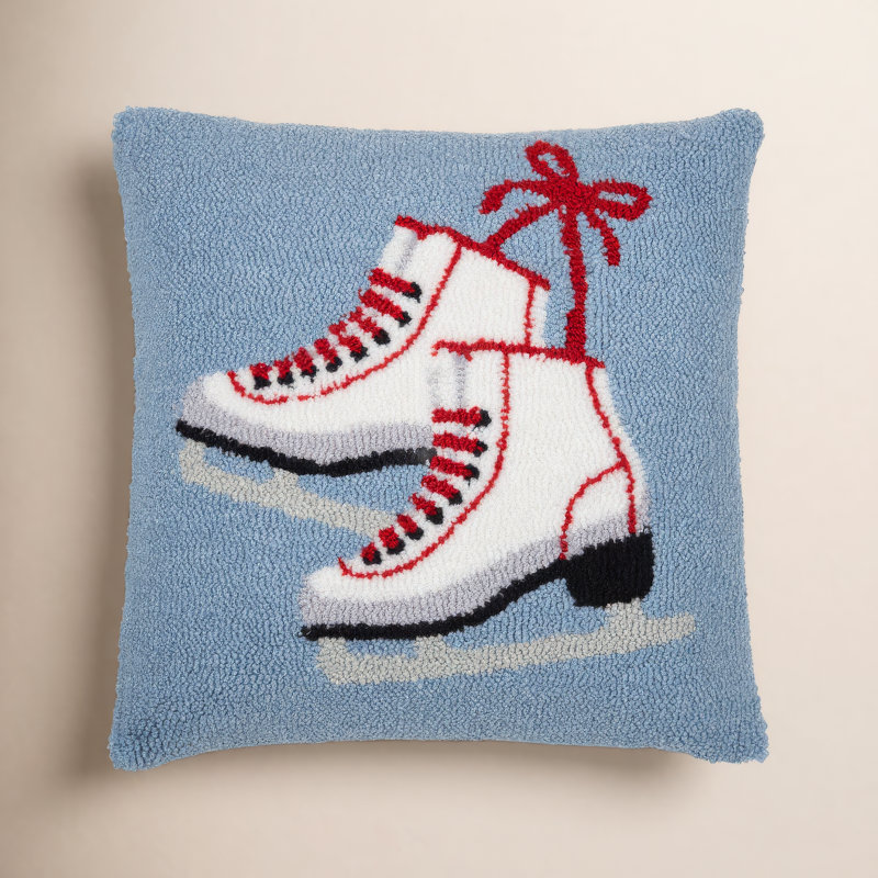 18" x 18" Pillow Cover & Insert, Pair Ice Skates