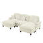 Canapé modulaire modulaire en chenille en U avec jupes à volants amovibles et accoudoirs évasés - Canapé nuage beige
